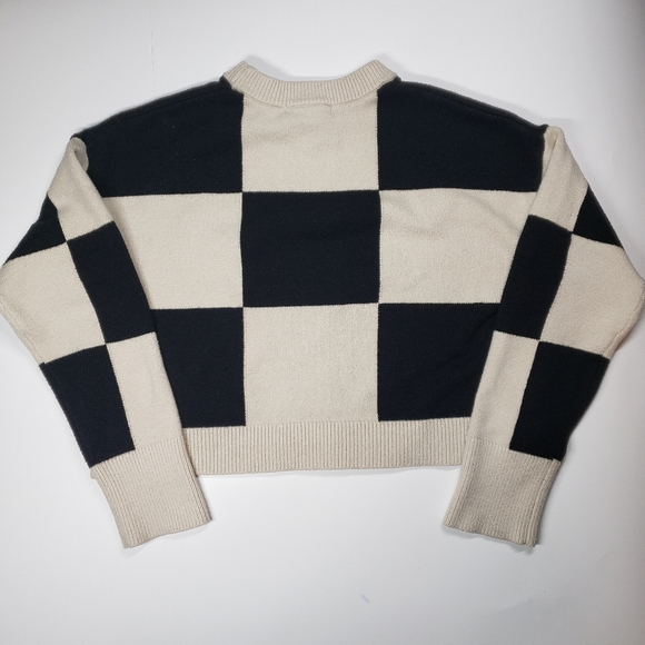 Elodie Checker Print Crop Sweater size large - Picture 2 of 6